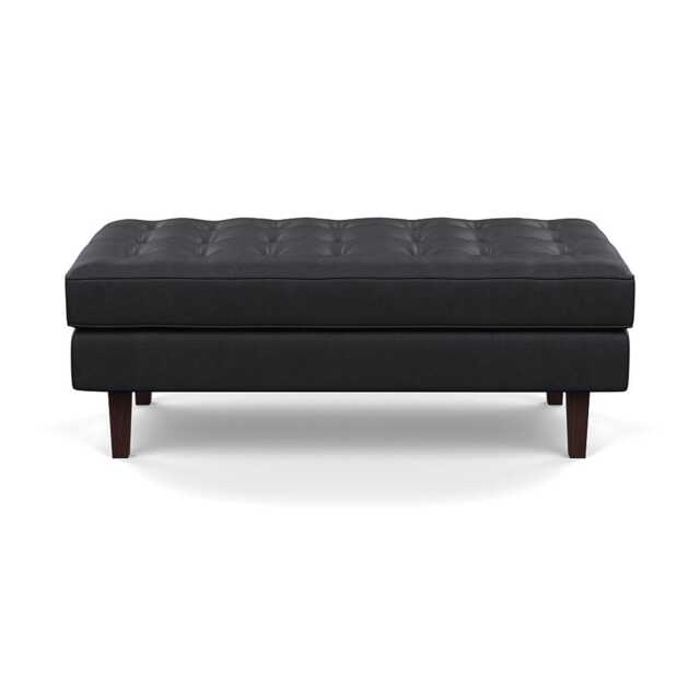 Heal's Hepburn Ottoman Liena Leather Black 622 Wenge - image 1