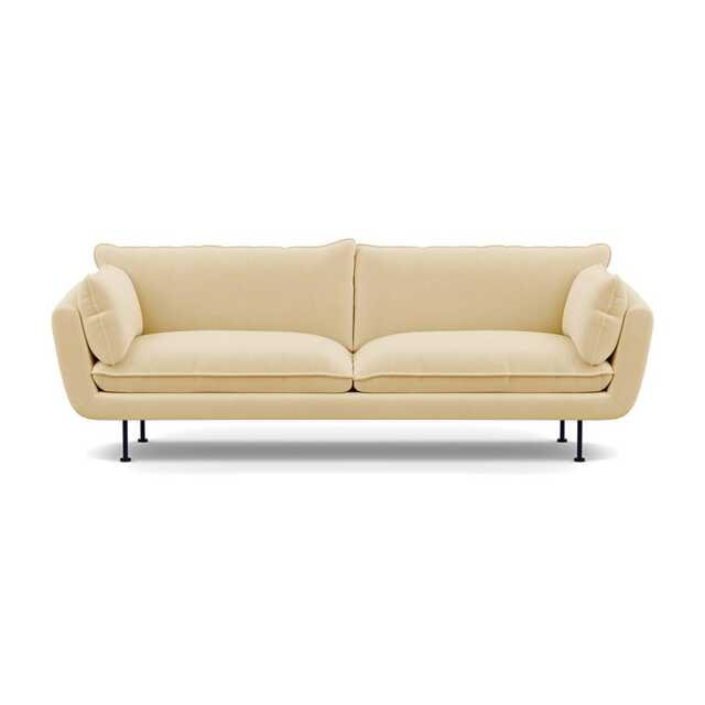 Heal's Allora 4 Seater Sofa Smart Luxe Velvet Biscuit Black Feet