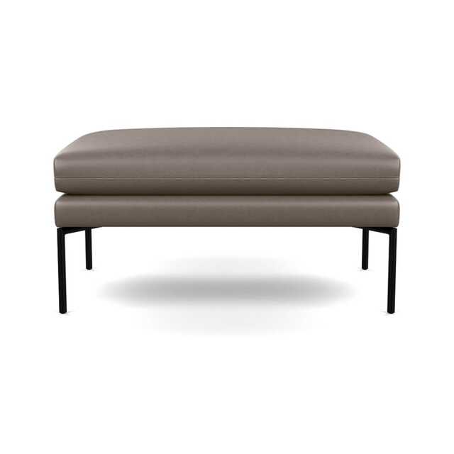Heal's Matera Large Ottoman Daino Leather Elephant Black Feet