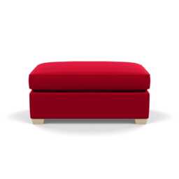 Heal's Torino Footstool Melton Wool Red Oxide Natural Feet