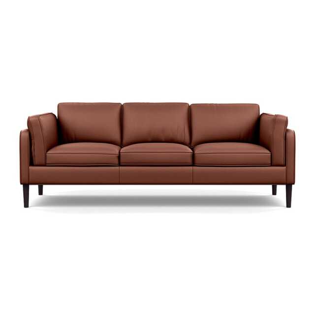 Heal's Sonno 4 Seater Leather Grain Brown 068 Wenge Black Feet - image 1
