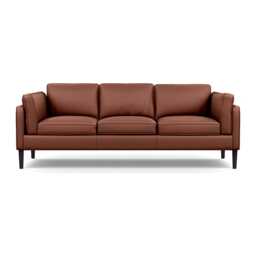 Heal's Sonno 4 Seater Leather Grain Brown 068 Wenge Black Feet