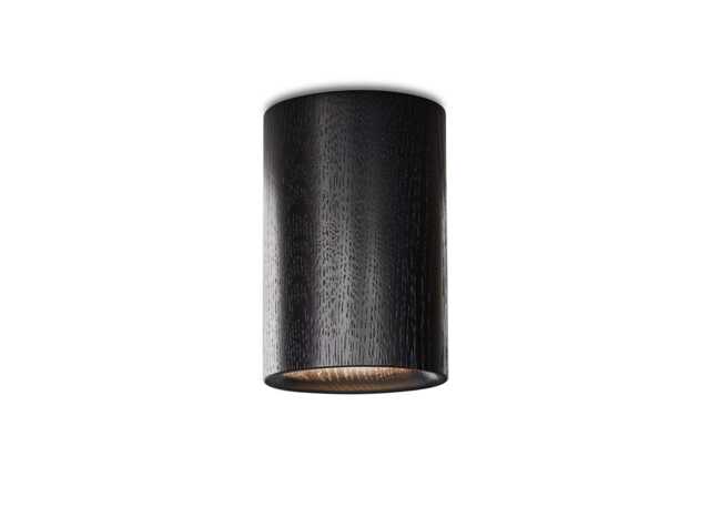 Case Solid Downlight Cylinder Black Stained Oak
