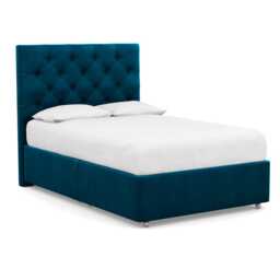 Heal's Deep Divan Double Velvet Teal 2 Footend & 2 Continental