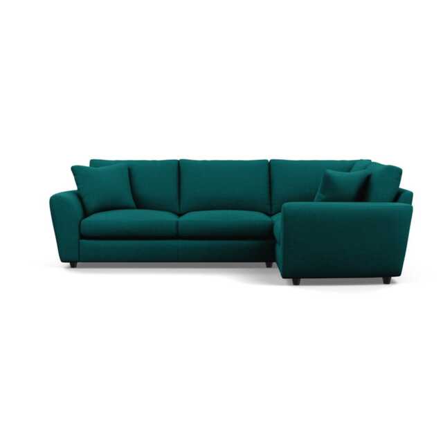 Heal's Snooze Right Hand Facing Corner Sofa Brushed Cotton Pine Black Feet