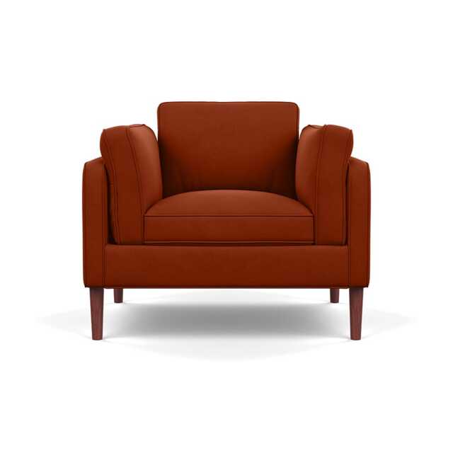 Heal's Sonno Armchair Nobilis Velvet Rust Walnut Feet - image 1