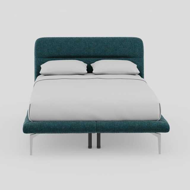 Heal's Gia Bed Double Nova Velluto Bermuda Box Sprung Chrome Feet