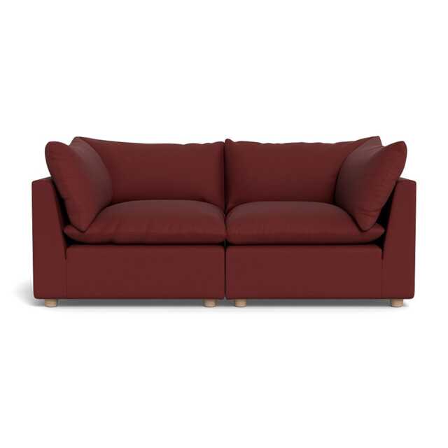 Heal's Astrid 3 Seater Sofa Capelo Linen-Cotton Etruscan Red Natural Beech Feet