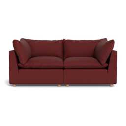 Heal's Astrid 3 Seater Sofa Capelo Linen-Cotton Etruscan Red Natural Beech Feet