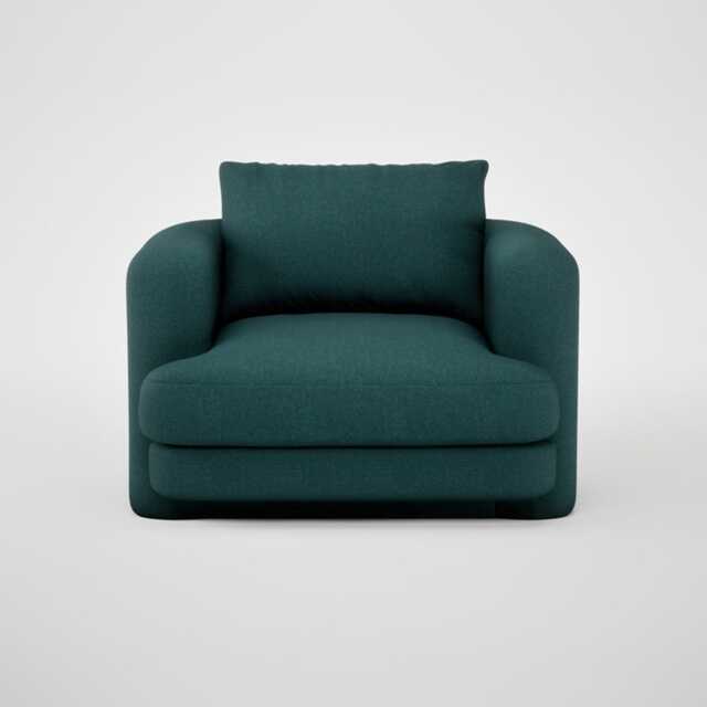 Heal's Rafi Swivel Armchair Brushed Cotton Pine