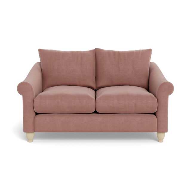 Heal's Devon 2 Seater Smart Luxe Velvet Dusky Pink Natural Beech Feet
