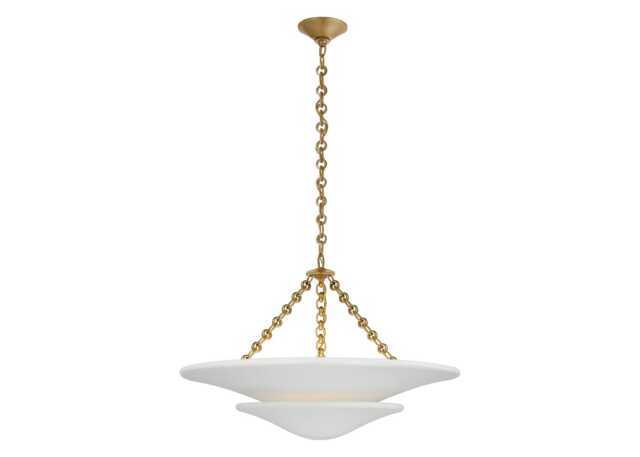 Visual Comfort Mollino Chandelier White/Brass Medium