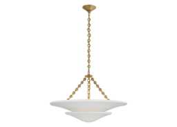 Visual Comfort Mollino Chandelier White/Brass Medium