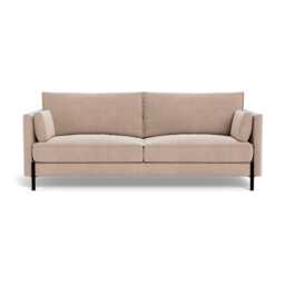 Heal's Tortona 3 Seater Sofa Smart Velvet Pebble Black Feet - thumbnail 1