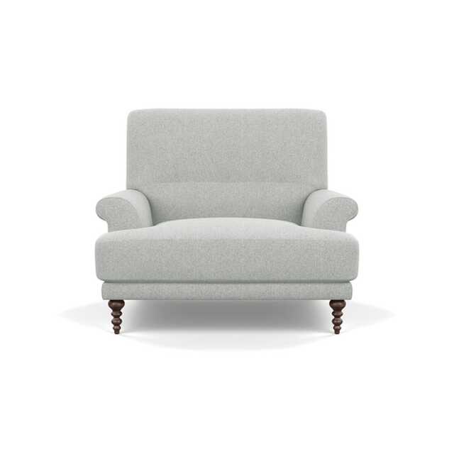 Scp Oscar Informal Armchair Melton Wool Limestone Walnut Feet