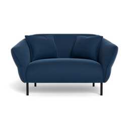 Heal's Alto Loveseat Capelo Linen-Cotton Inkspot Black Feet