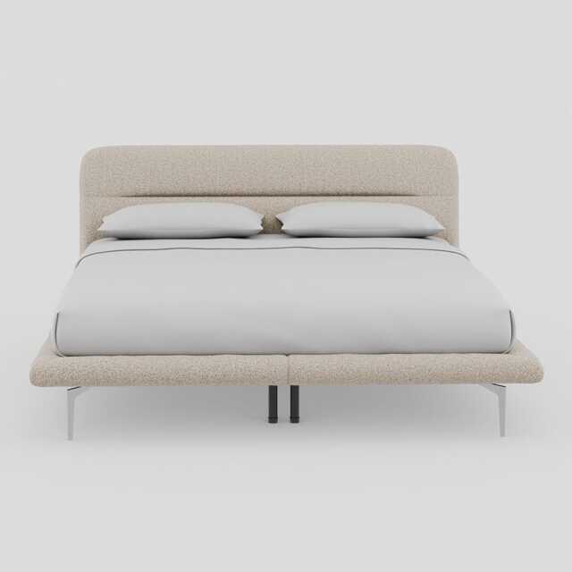 Heal's Gia Bed Super King NOVA BOUCLE Oat Slats, Chrome Feet