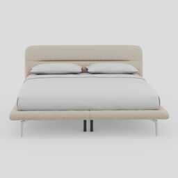 Heal's Gia Bed Super King NOVA BOUCLE Oat Slats, Chrome Feet