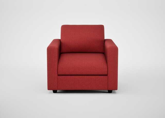 Heal's Nimbus II Armchair Melton Wool Red Oxide Black Feet