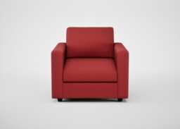 Heal's Nimbus II Armchair Melton Wool Red Oxide Black Feet