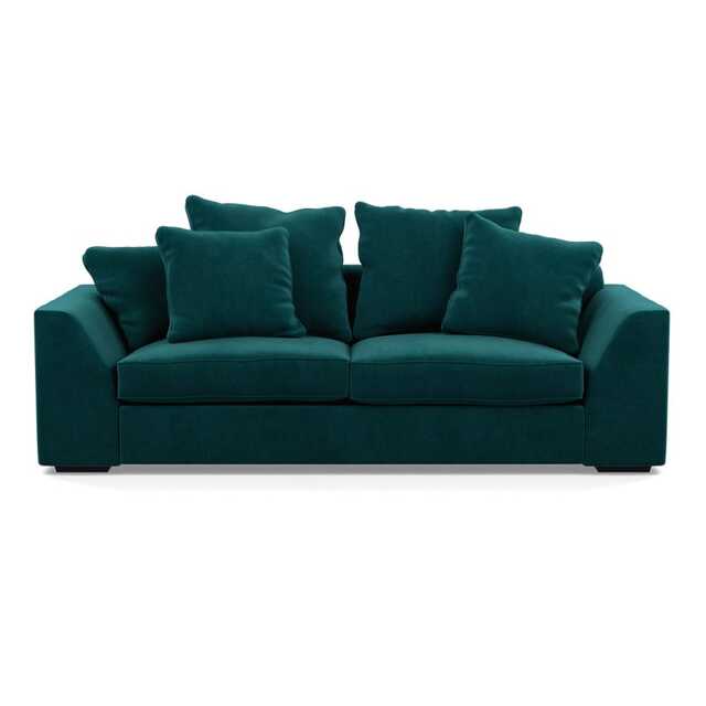 Heal's Cumulus 4 Seater Sofa Smart Luxe Velvet Ocean Black Feet