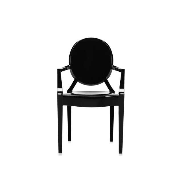 Kartell Lou Lou Ghost Chair Polycarb Gloss Black E6 Set of 4