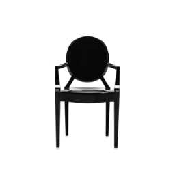 Kartell Lou Lou Ghost Chair Polycarb Gloss Black E6 Set of 4