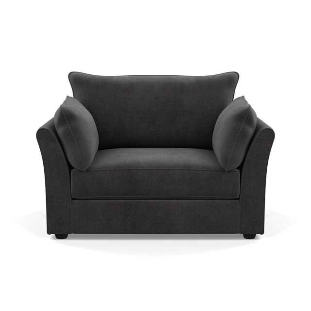 Heal's Tailor Loveseat Smart Luxe Velvet Nickel Black Beech Feet