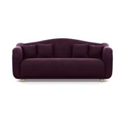 Heal's Tetbury 4 Seater Sofa Velvet Grape Natural Beech Feet