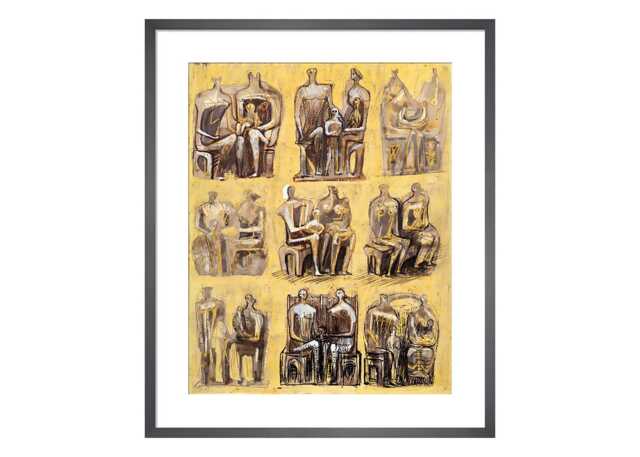 KING & MCGAW Nine Studies for Family Group Framed Print 62 x 51cm