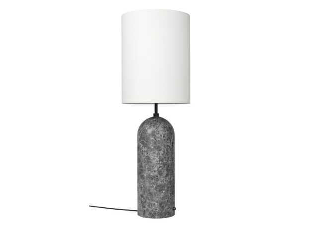 Gubi Fol19 Gravity Floor Lamp XL High Grey Marble Base White Shade - image 1