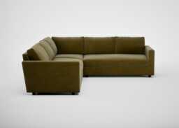 Heal's Nimbus II Corner Sofa Smart Luxe Velvet Peridot Black Feet