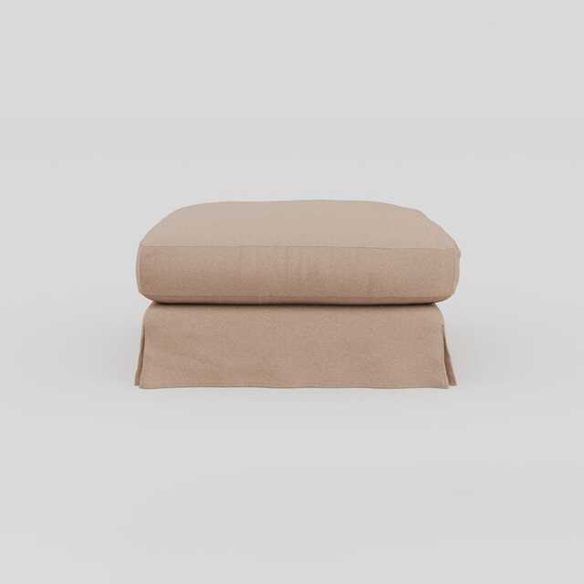 Heal's Tailor Loose Cover Footstool Capelo Linen Rosedale Natural Beech Feet