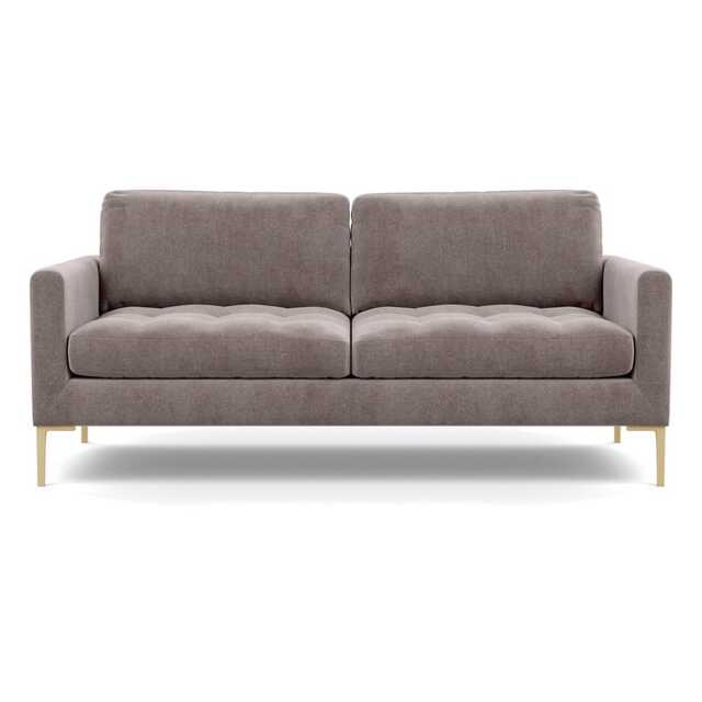 Heal's Eton 3 Seater Sofa Smart Luxe Velvet Mushroom Brass Feet