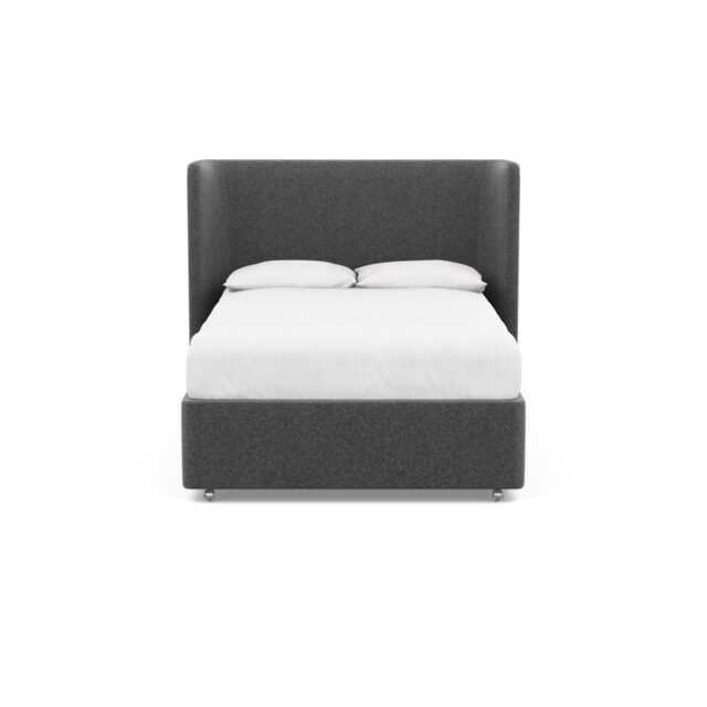 Heal's Monroe Headboard Double Melton Wool Granite