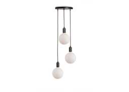 Tala Small Black Canopy With 3 Graphite Pendants and 3 Sphere IV Bulbs - thumbnail 1