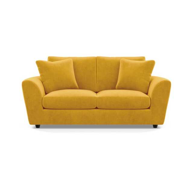 Heal's Snooze 3 Seater Sofa Smart Luxe Velvet Canary Black Feet