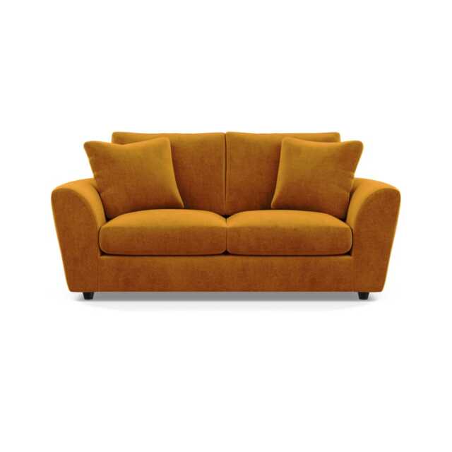 Heal's Snooze 3 Seater Sofa Smart Luxe Velvet Cognac Black Feet