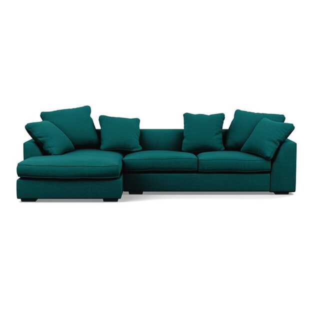 Heal's Cumulus Left Hand Facing Corner Sofa Brushed Cotton Pine Black Feet