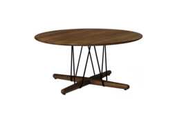 Carl Hansen & Son E021 Embrace Coffee Table Oiled Walnut Black Base 80cm - thumbnail 1