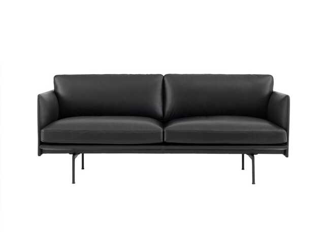Muuto Outline 2 Seater Refine Leather Black - image 1