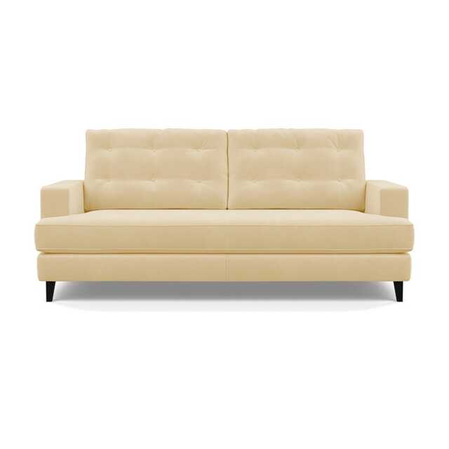 Heal's Mistral 3 Seater Sofa Smart Luxe Velvet Biscuit Black Feet