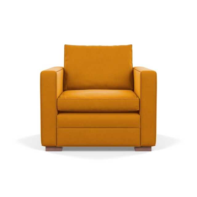 Heal's Palermo Armchair Nobilis Velvet Mustard Walnut Feet - image 1