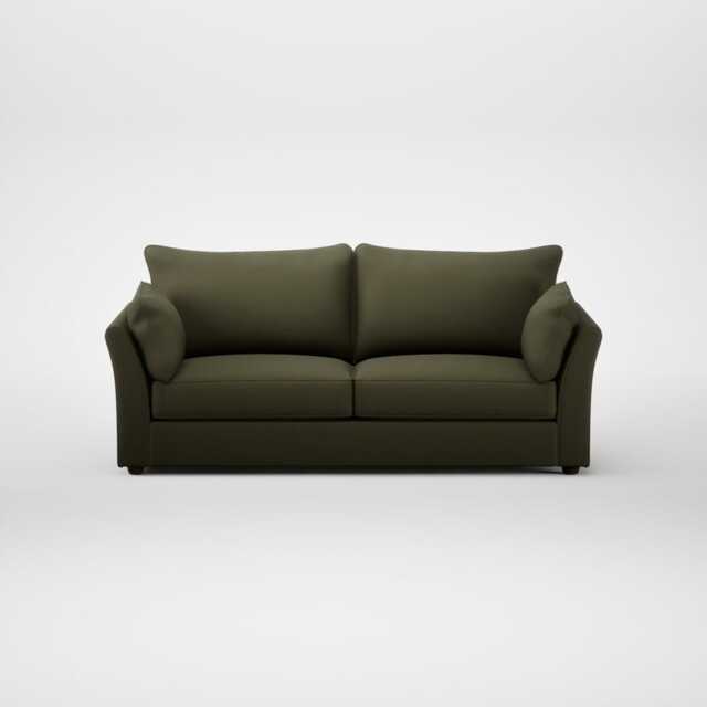 Heal's Tailor 4 Seater Sofa Smart Cotton Linen Myrtle Walnut Stained Feet - image 1