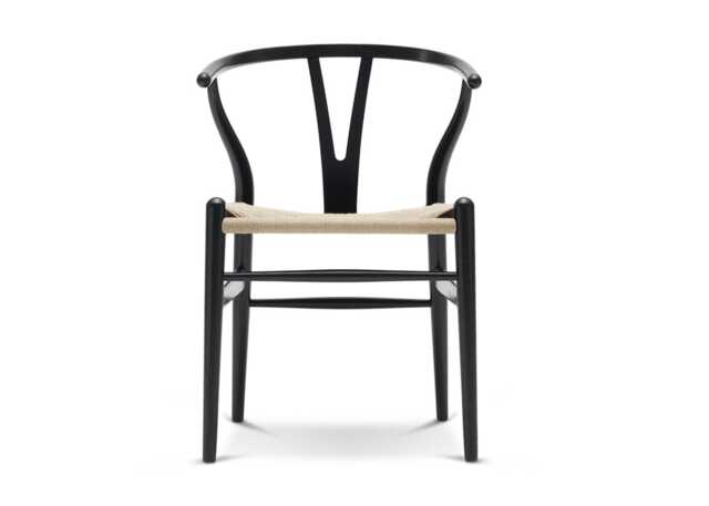 Wishbone Chair CH24 Black Ash Natural Paper Cord Seat