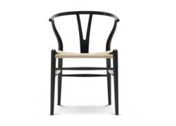 Wishbone Chair CH24 Black Ash Natural Paper Cord Seat