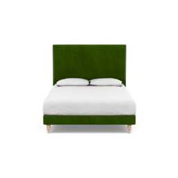 Heal's Shallow Divan King Smart Luxe Velvet Grass Light Turned Solid Wood