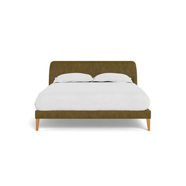 Heal's Wallis Bedstead King Smart Luxe Velvet Peridot Stained Oak Feet - image 1