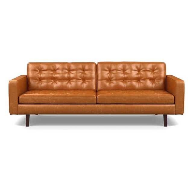Heal's Hepburn 4 Seater Stonewash Leather Toffee 277 Wenge Feet