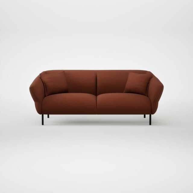 Heal's Alto 3 Seater Sofa Smart Cotton Linen Rust Black Feet - image 1
